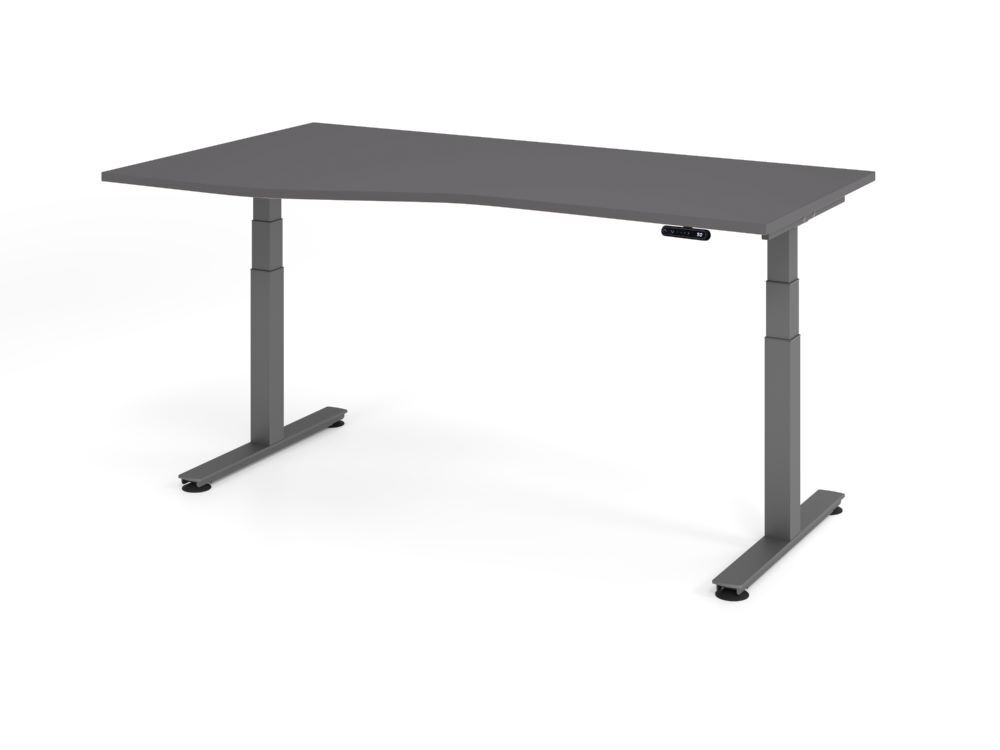 Produktbild Hammerbacher Sitz Steh Schreibtisch elektrisch 180x100/80cm Graphit/Graphit