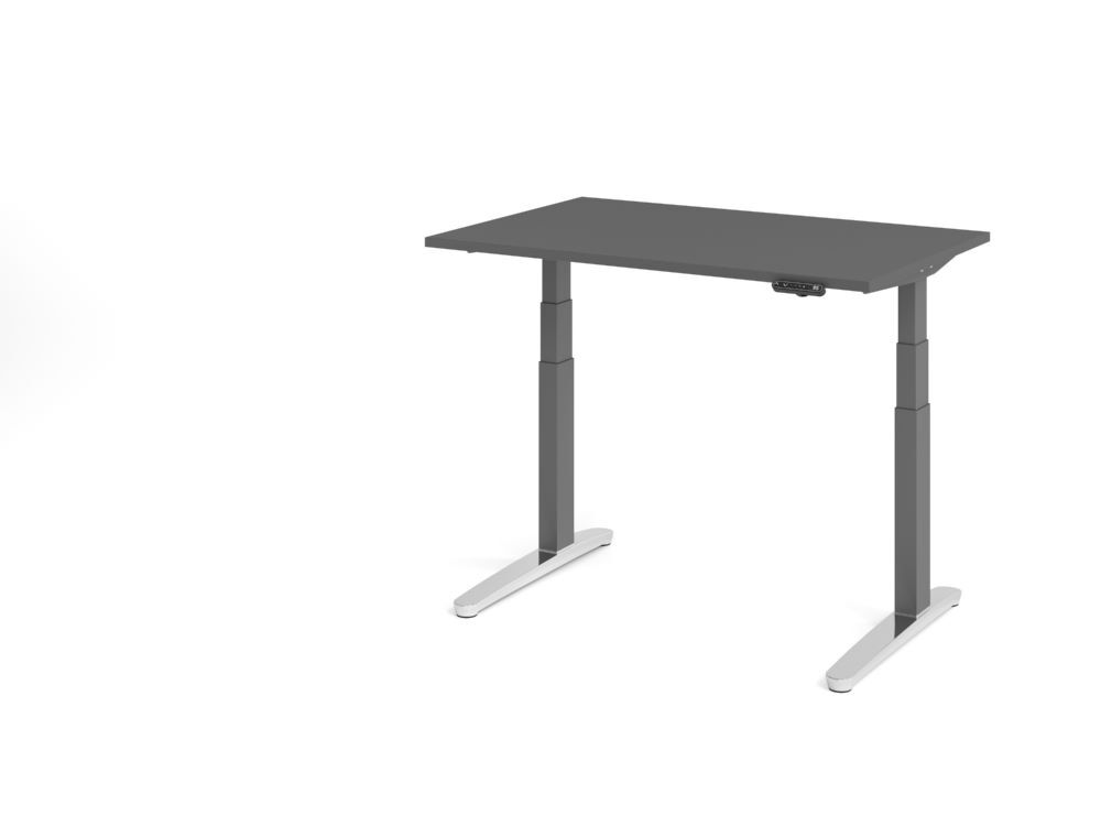 Produktbild Hammerbacher Sitz Steh Schreibtisch elektrisch 120x80cm Graphit/Graphit