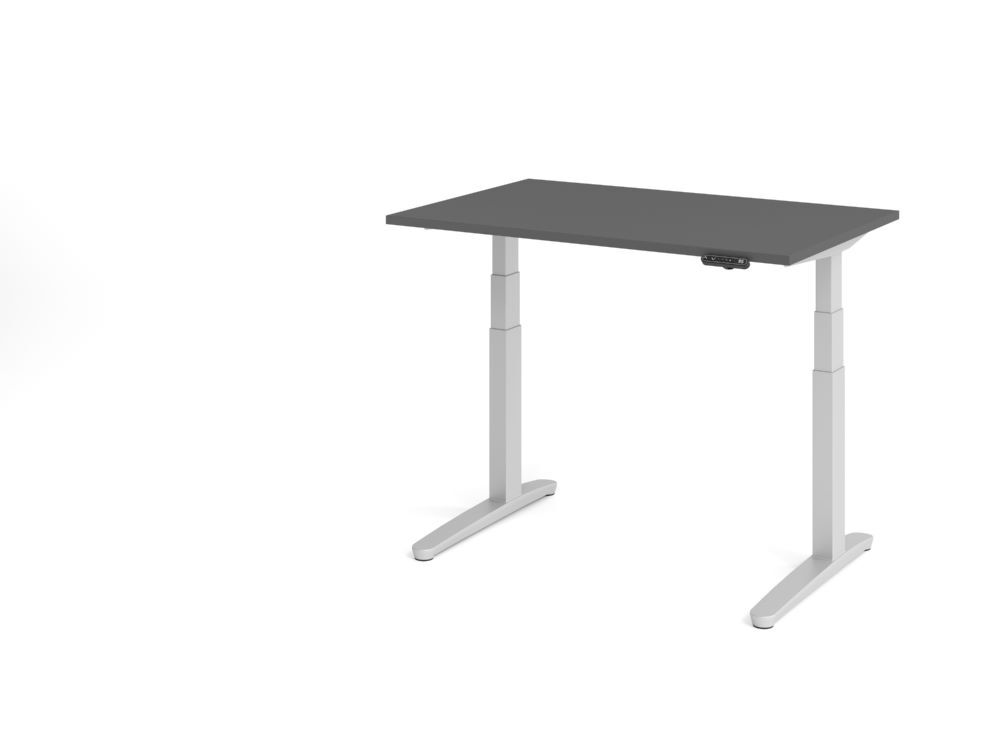 Produktbild Hammerbacher Sitz Steh Schreibtisch elektrisch 120x80cm Graphit/Silber