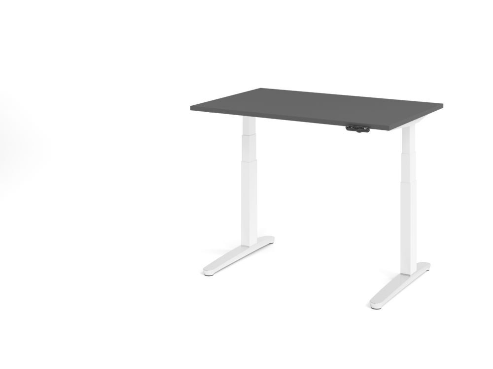 Produktbild Hammerbacher Sitz Steh Schreibtisch elektrisch 120x80cm Graphit/Weiß