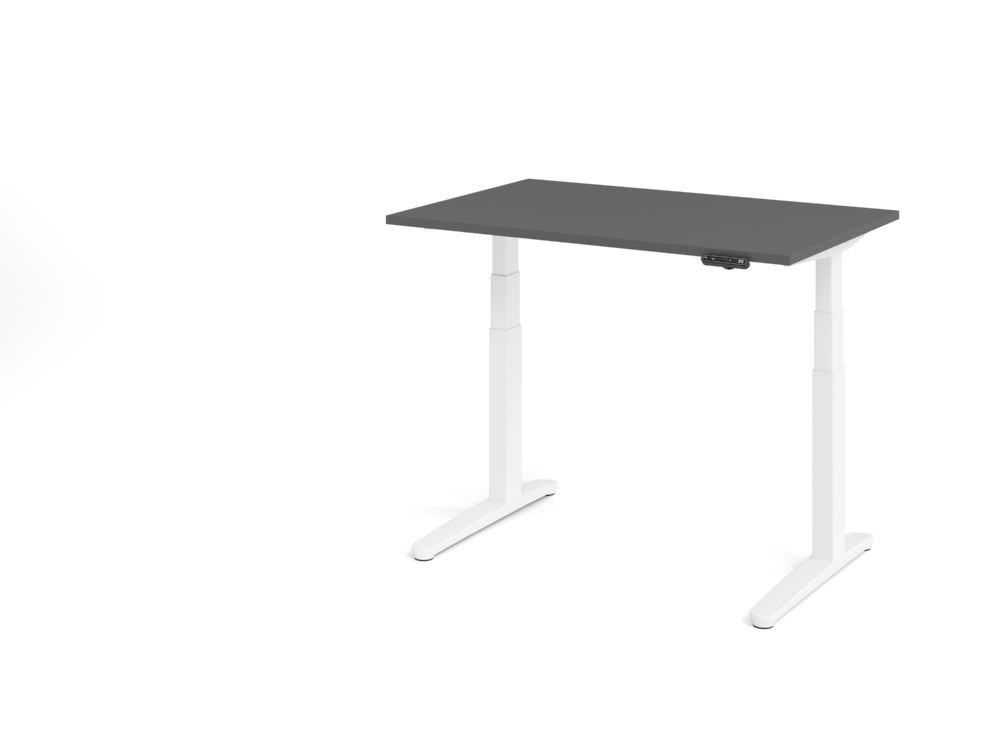 Produktbild Hammerbacher Sitz Steh Schreibtisch elektrisch 120x80cm Graphit/Weiß