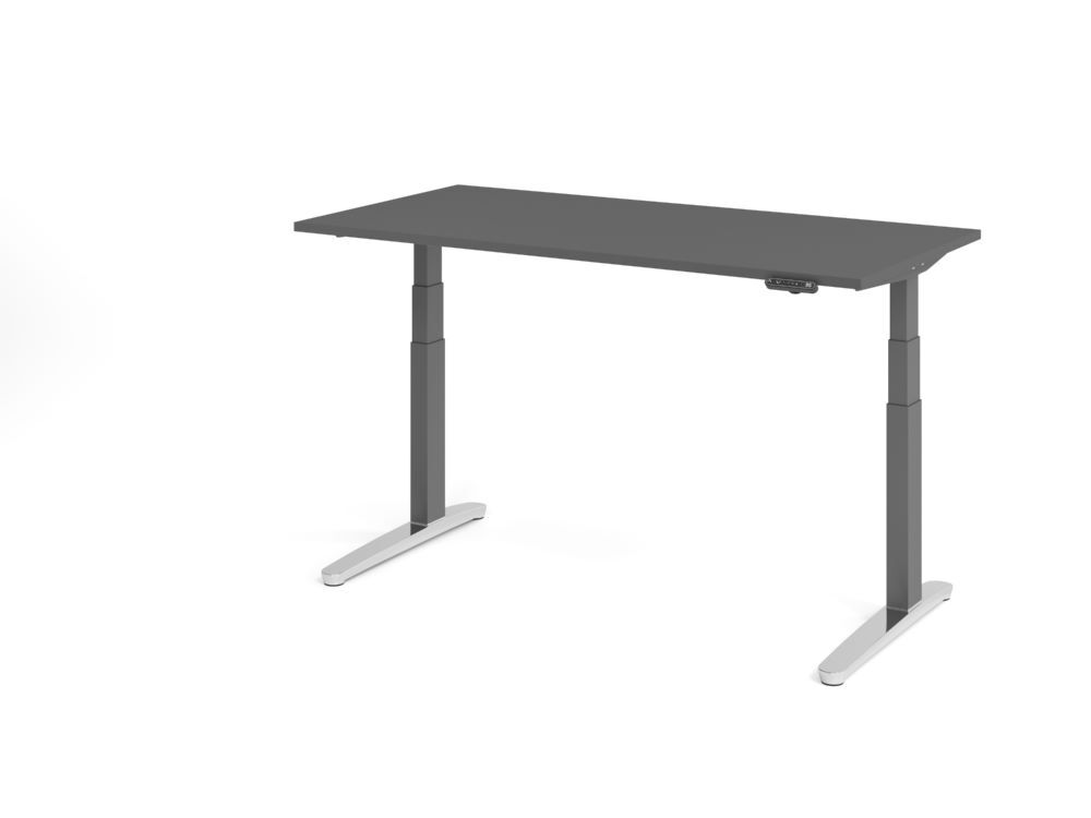 Produktbild Hammerbacher SitzSteh Schreibtisch elelktrisch 160x80cm Graphit/Graphit