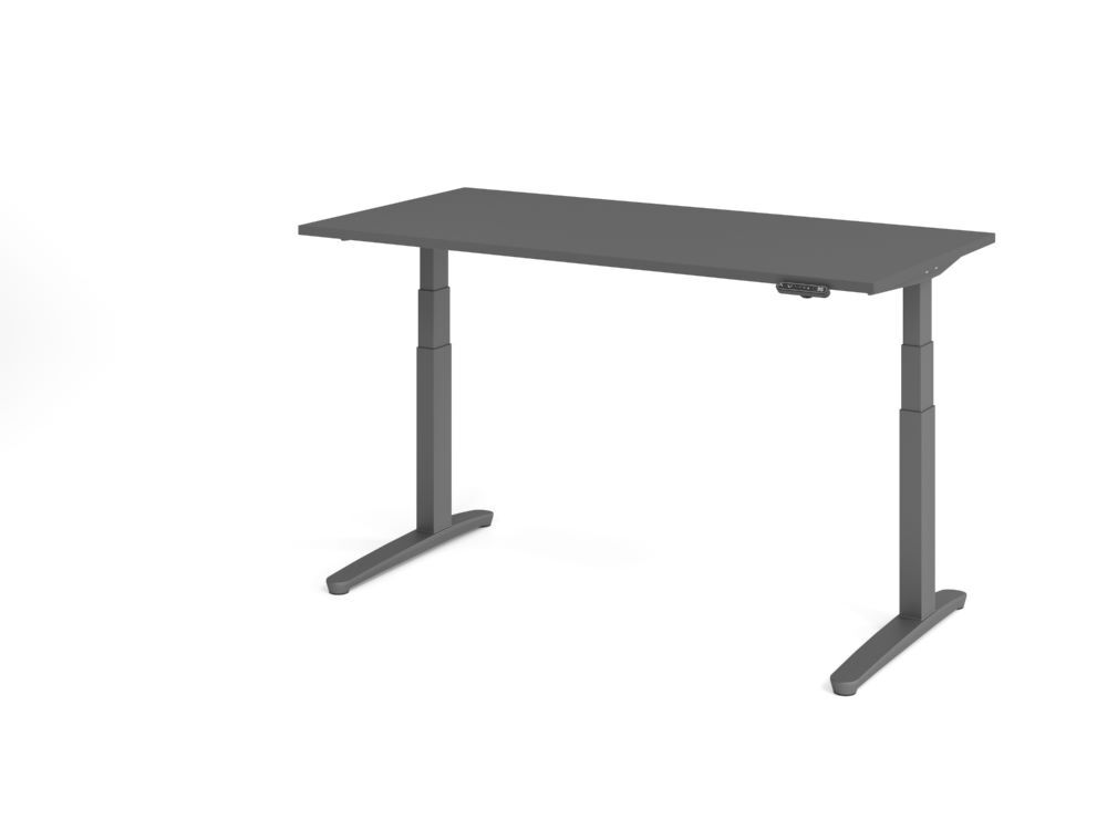 Produktbild Hammerbacher Sitz Steh Schreibtisch elektrisch 160x80cm Graphit/Graphit
