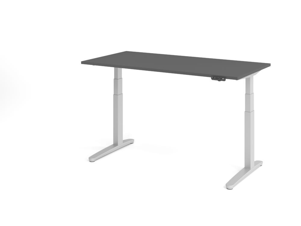 Produktbild Hammerbacher Sitz Steh Schreibtisch elektrisch 160x80cm Graphit/Silber