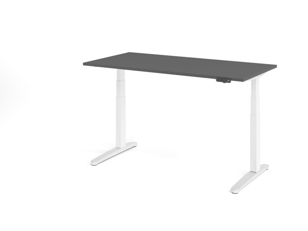 Produktbild Hammerbacher Sitz Steh Schreibtisch elektrisch 160x80cm Graphit/Weiß