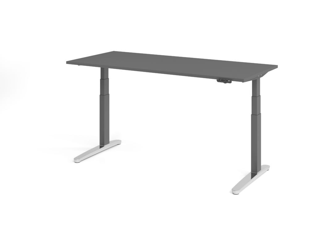 Produktbild Hammerbacher Sitz Steh Schreibtisch elektrisch 180x80cm Graphit/Graphit