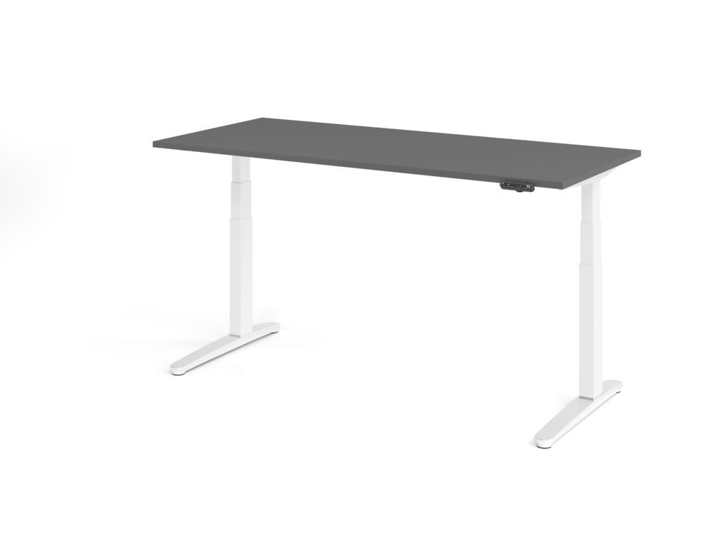 Produktbild Hammerbacher Sitz Steh Schreibtisch elektrisch 180x80cm Graphit/Weiß