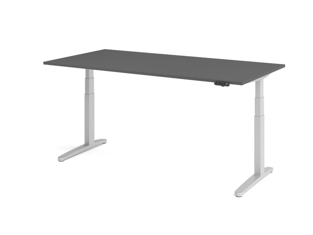 Produktbild Hammerbacher Sitz Steh Schreibtisch elektrisch 200x100cm Graphit/Silber