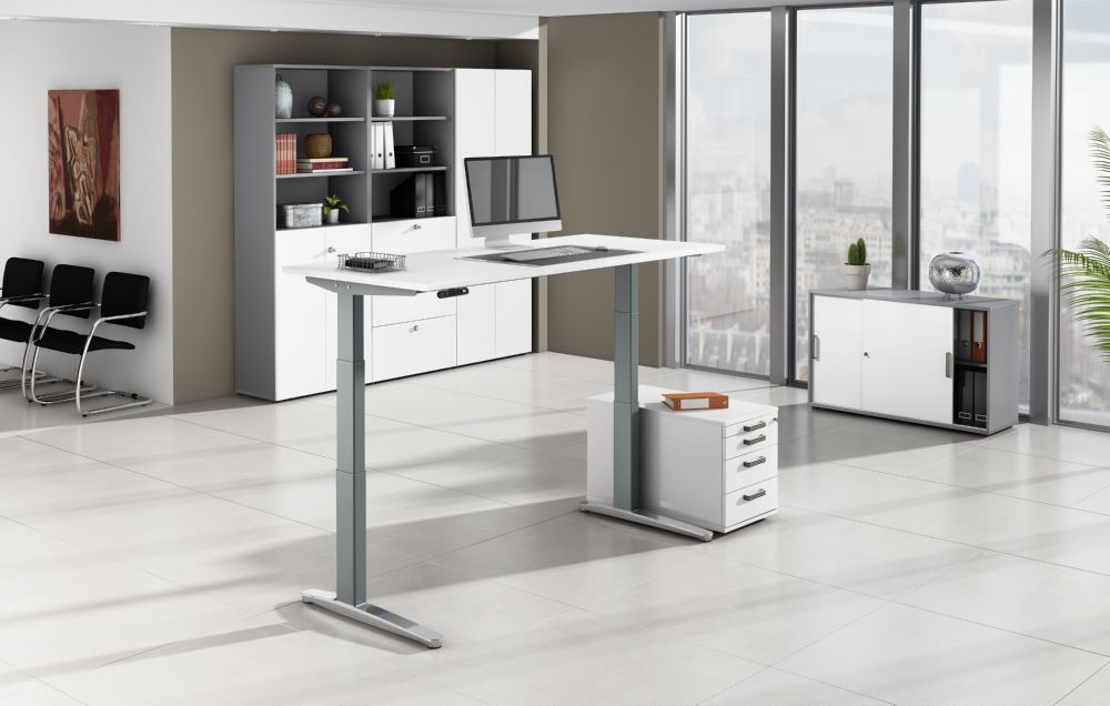 Produktbild Sitz-Steh-Schreibtisch el.200x100cm Graphit/w bild 2