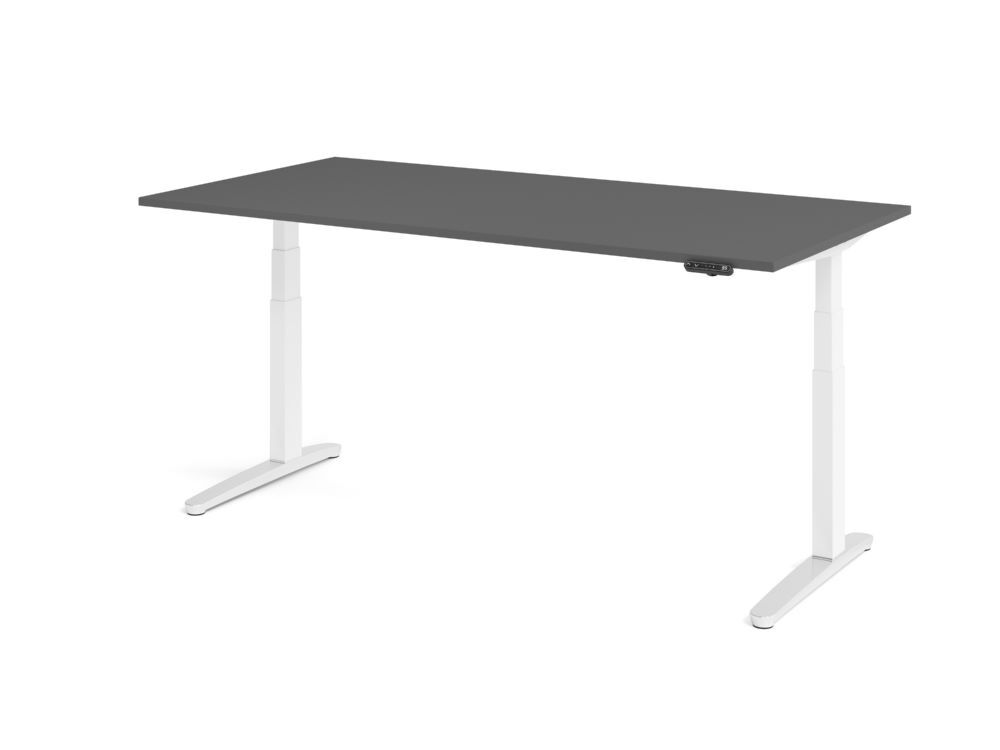 Produktbild Hammerbacher Sitz Steh Schreibtisch elektrisch 200x100cm Graphit/weiß
