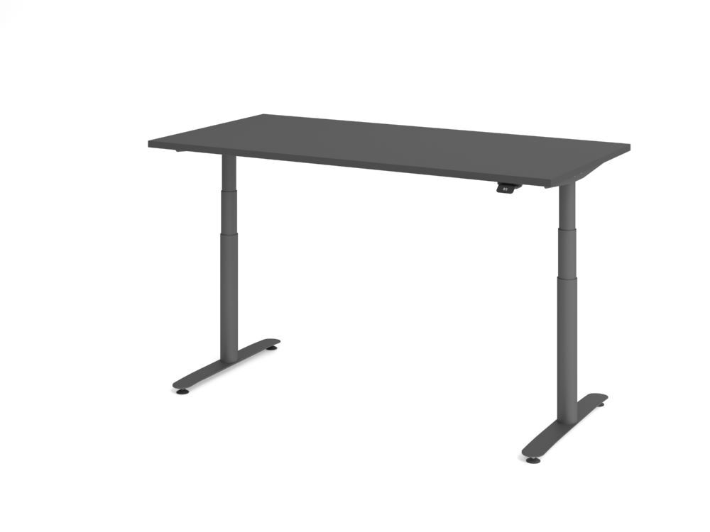 Produktbild Hammerbacher Sitz Steh Schreibtisch elektrisch 160x80cm Graphit/Graphit