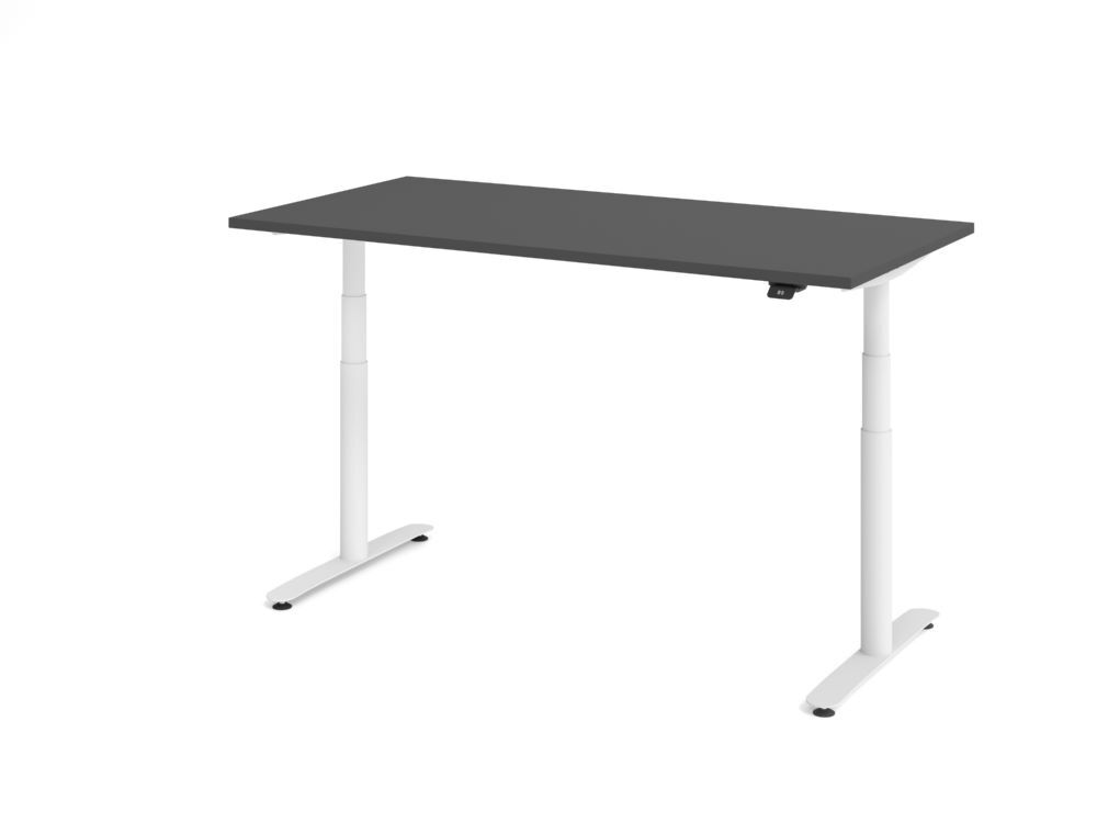 Produktbild Hammerbacher Sitz Steh Schreibtisch elektrisch160x80cm Graphit/Weiß