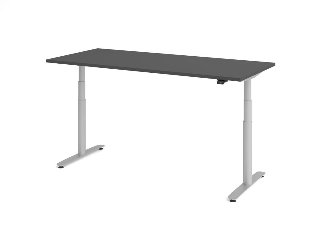 Produktbild Hammerbacher Sitz Steh Schreibtisch elektrisch 180x80cm Graphit/Silber