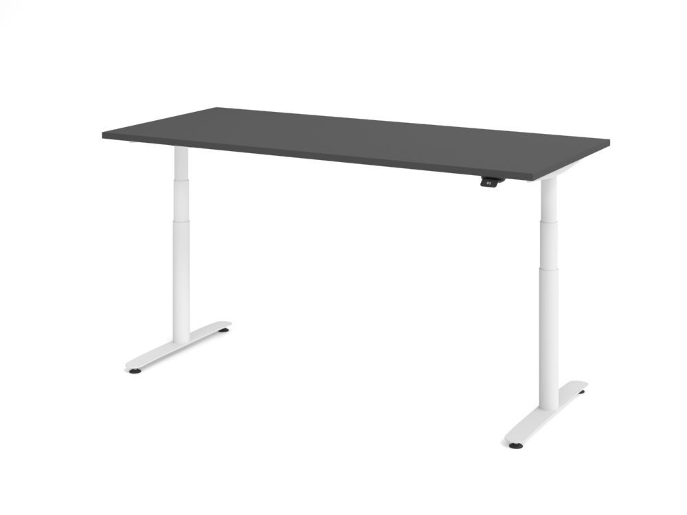 Produktbild Hammerbacher Sitz Steh Schreibtisch elektrisch 180x80cm Graphit/Weiß