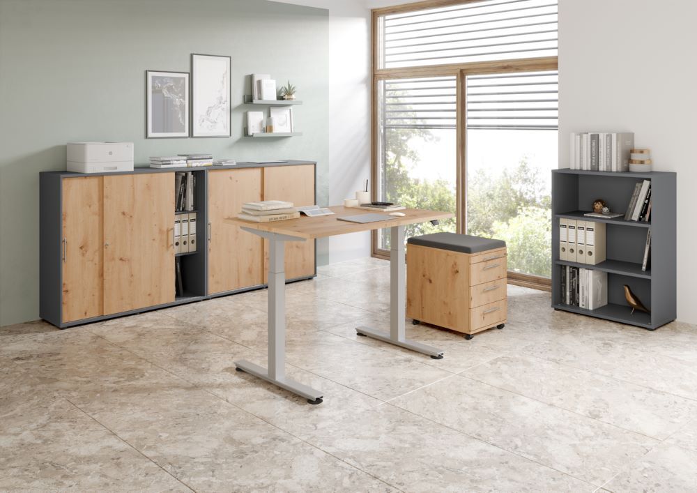 Produktbild Sitz-Steh-Schreibtisch el.200x100cm Graphit bild 7