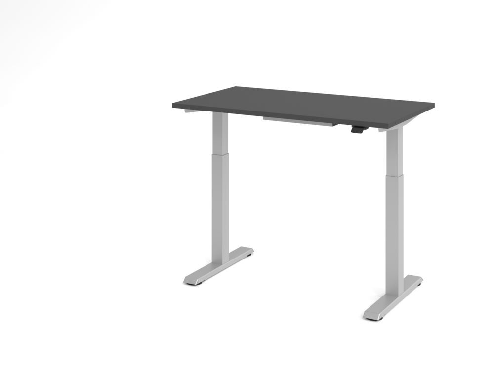Produktbild Hammerbacher Sitz Steh Schreibtisch elektrisch120x67cm Graphit/Silber