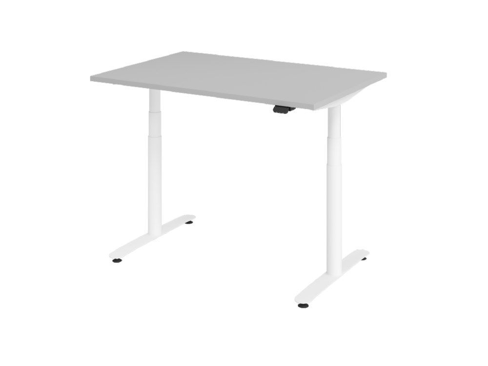 Hammerbacher Sitz-Steh-Schreibtisch 120 x 80 cm Grau Produktbild Hammerbacher Sitz-Steh-Schreibtisch 120 x 80 cm Grau