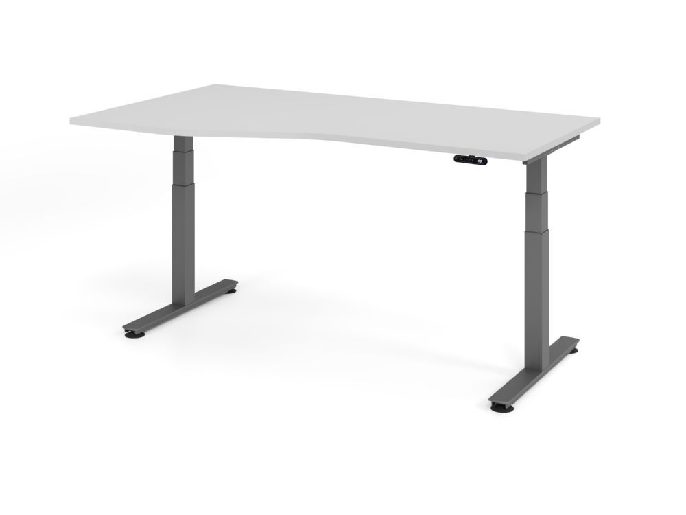 Produktbild Hammerbacher Sitz Steh Schreibtisch elektrisch 180x100/80cm Grau/Graphit