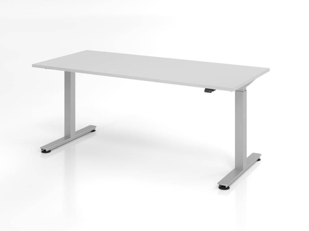 Hammerbacher Sitz Steh Schreibtisch XMST19 180 x 80 cm Grau Platte 25 mm Produktbild Hammerbacher Sitz Steh Schreibtisch XMST19 180 x 80 cm Grau Platte 25 mm