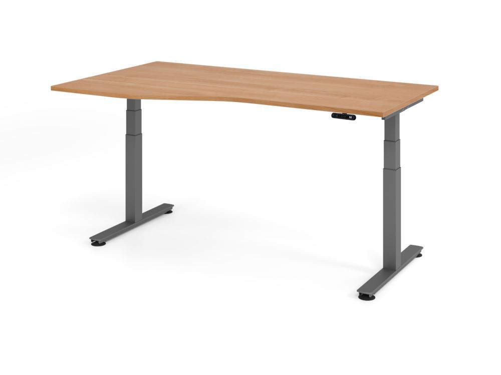 Produktbild Hammerbacher Sitz Steh Schreibtisch elektrisch 180x100/80cm Nussbbaum/Graphit