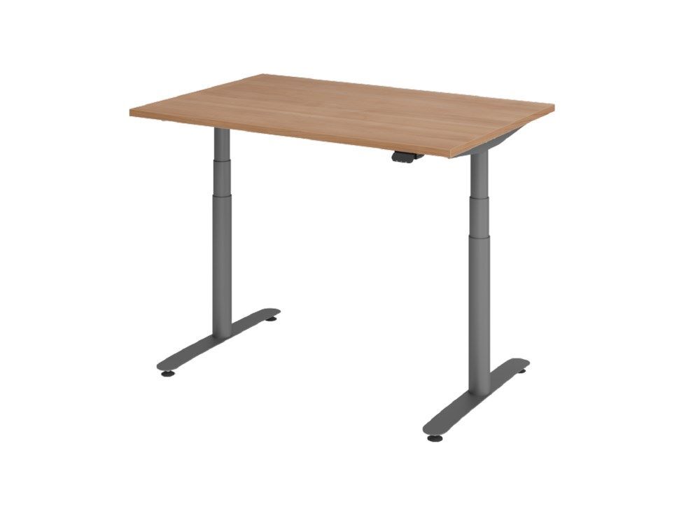 Hammerbacher itz-Steh-Schreibtisch 120 x 80 cm Nussbaum Produktbild Hammerbacher itz-Steh-Schreibtisch 120 x 80 cm Nussbaum