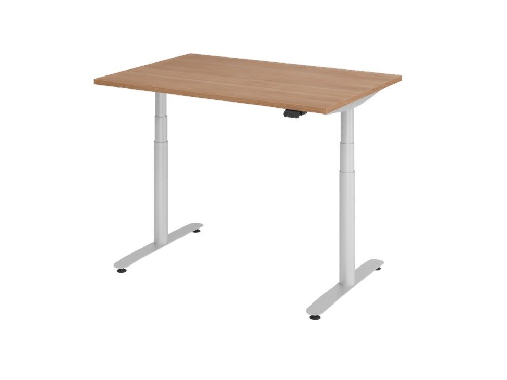Hammerbacher Sitz-Steh-Schreibtisch XDLR12 120 x 80 cm Nussbaum Produktbild Hammerbacher Sitz-Steh-Schreibtisch XDLR12 120 x 80 cm Nussbaum