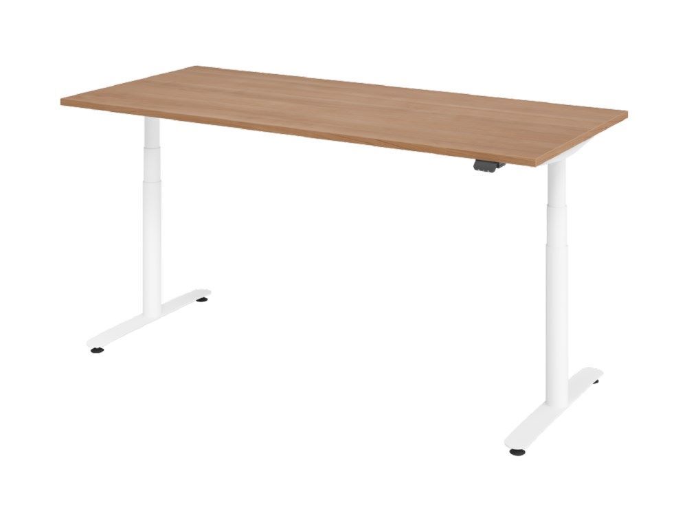 Hammerbacher Sitz-Steh-Schreibtisch 180 x 80 cm Arbeitshöhe 63 - 197 cm Nussbaum Produktbild Hammerbacher Sitz-Steh-Schreibtisch 180 x 80 cm Arbeitshöhe 63 - 197 cm Nussbaum