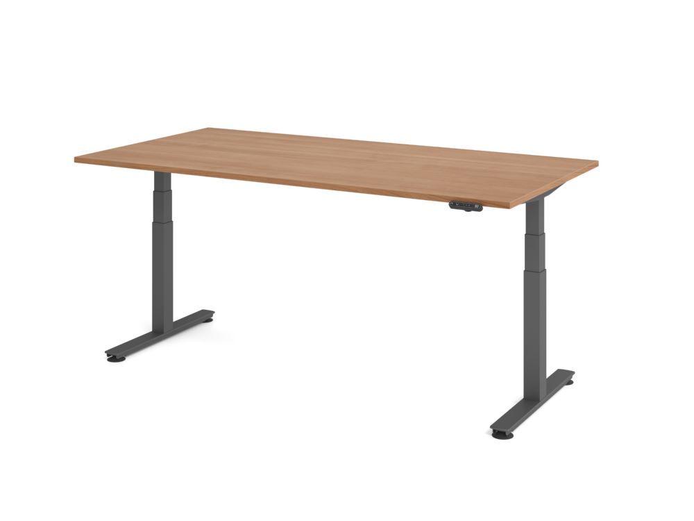 Produktbild Hammerbacher Sitz Steh Schreibtisch elektrisch 200x100cm Nussbaum