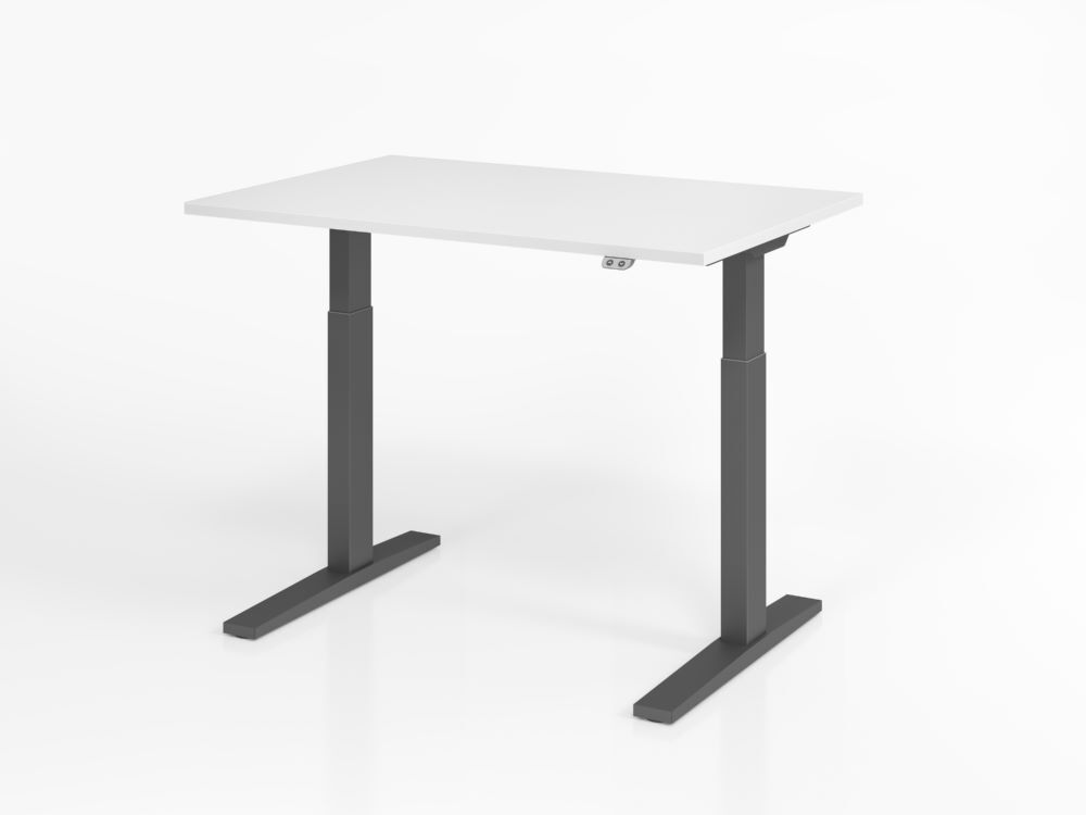 Hammerbacher Sitz - Steh - Schreibtisch XMKA12 120 x 80 cm Weiß elektrisch  Produktbild Hammerbacher Sitz - Steh - Schreibtisch XMKA12 120 x 80 cm Weiß elektrisch