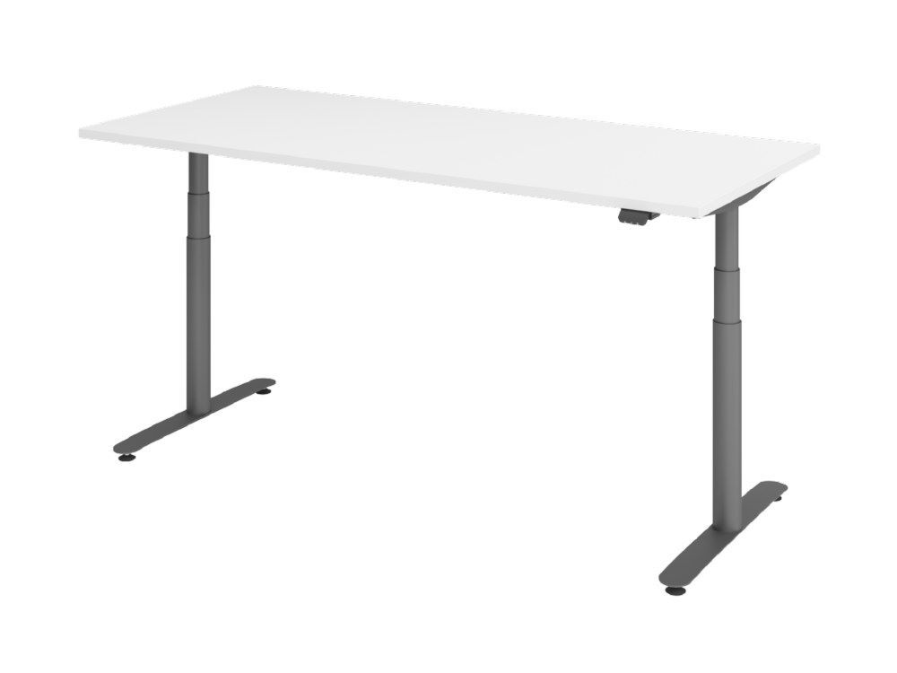 Hammerbacher Sitz-Steh-Schreibtisch mit Elektroantrieb 180 x 80 cm Weiß Arbeitshöhe 63 - 197 Produktbild Hammerbacher Sitz-Steh-Schreibtisch mit Elektroantrieb 180 x 80 cm Weiß Arbeitshöhe 63 - 197