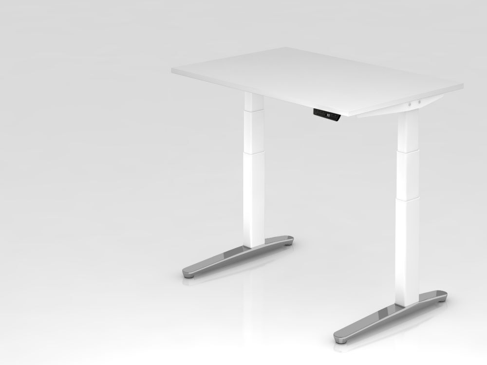 Hammerbacher Sitz-Steh-Schreibtisch XBHM12 elektrisch 120 x 80 cm Weiß Produktbild Hammerbacher Sitz-Steh-Schreibtisch XBHM12 elektrisch 120 x 80 cm Weiß
