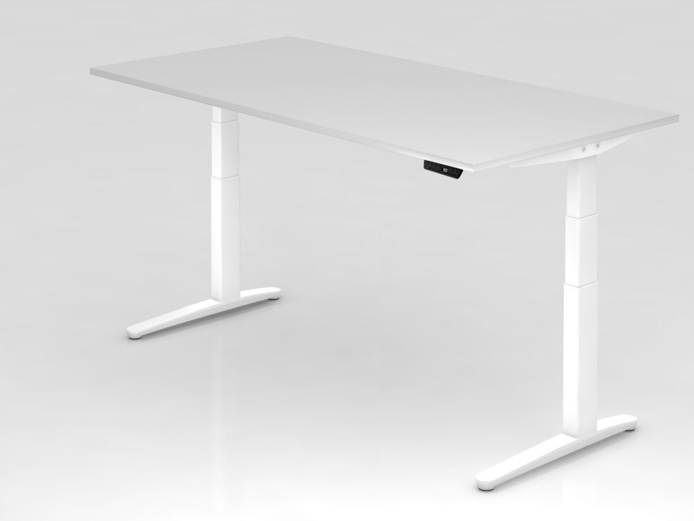 Hammerbacher Sitz Steh-Schreibtisch 200 x 100 cm Weiß Elektroantrieb 2-stufig Produktbild Hammerbacher Sitz Steh-Schreibtisch 200 x 100 cm Weiß Elektroantrieb 2-stufig