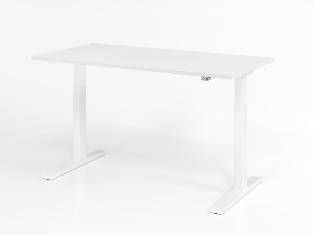 Hammerbacher Sitz Steh Schreibtisch 160 x 80 cm Weiß Elektroantrieb 1-stufig Produktbild Hammerbacher Sitz Steh Schreibtisch 160 x 80 cm Weiß Elektroantrieb 1-stufig