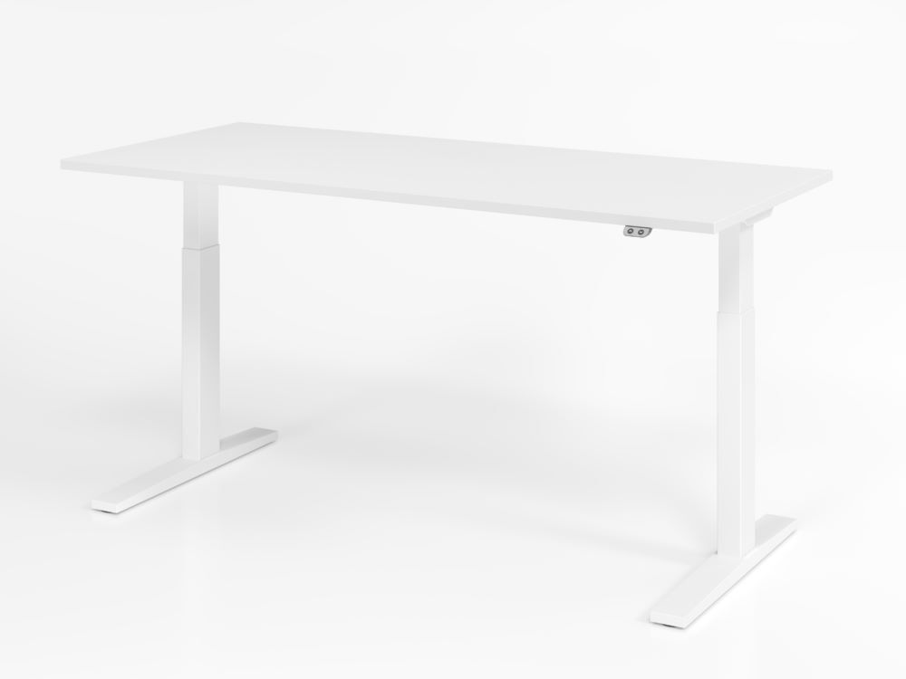 Hammerbacher Sitz Steh Schreibtisch 180 x 80 cm Platte Weiß 25 mm Produktbild Hammerbacher Sitz Steh Schreibtisch 180 x 80 cm Platte Weiß 25 mm