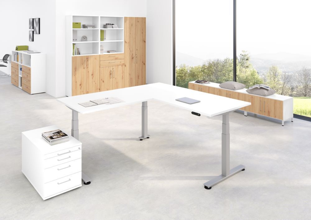 Produktbild Sitz-Steh-Winkeltisch 200x180cm Buche/Graphit bild 5