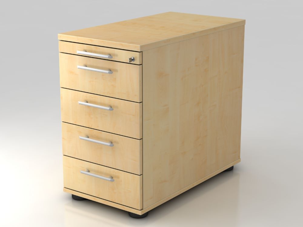 Hammerbacher Standcontainer 42,8 x 80 cm 4 Schubladen jeweils 25 kg Ahorn Produktbild Hammerbacher Standcontainer 42,8 x 80 cm 4 Schubladen jeweils 25 kg Ahorn