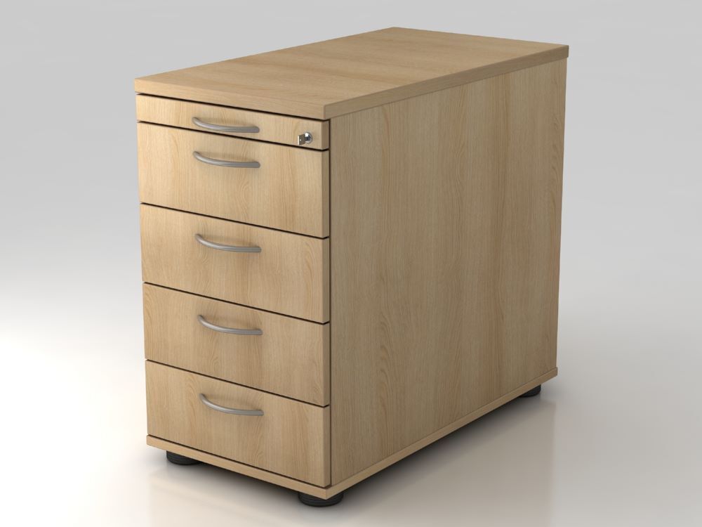 Hammerbacher SC50 Standcontainer 42,8 x 80 cm 4 Schubaden Schloss BM Eiche Produktbild Hammerbacher SC50 Standcontainer 42,8 x 80 cm 4 Schubaden Schloss BM Eiche