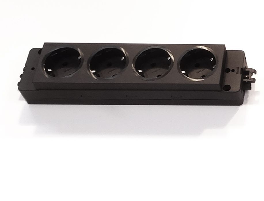 Hammerbacher Steckdosenleiste BRD 4 fach schwarz Produktbild Hammerbacher Steckdosenleiste BRD 4 fach schwarz