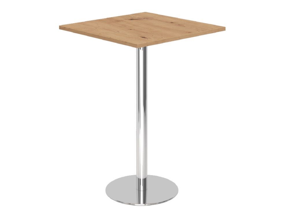 Hammerbacher Stehtisch STH08 80 x 80 cm Asteiche / Chrom Produktbild Hammerbacher Stehtisch STH08 80 x 80 cm Asteiche / Chrom