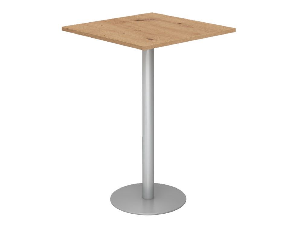 Hammerbacher Stehtisch 80 x 80 cm Asteiche / Silber Produktbild Hammerbacher Stehtisch 80 x 80 cm Asteiche / Silber