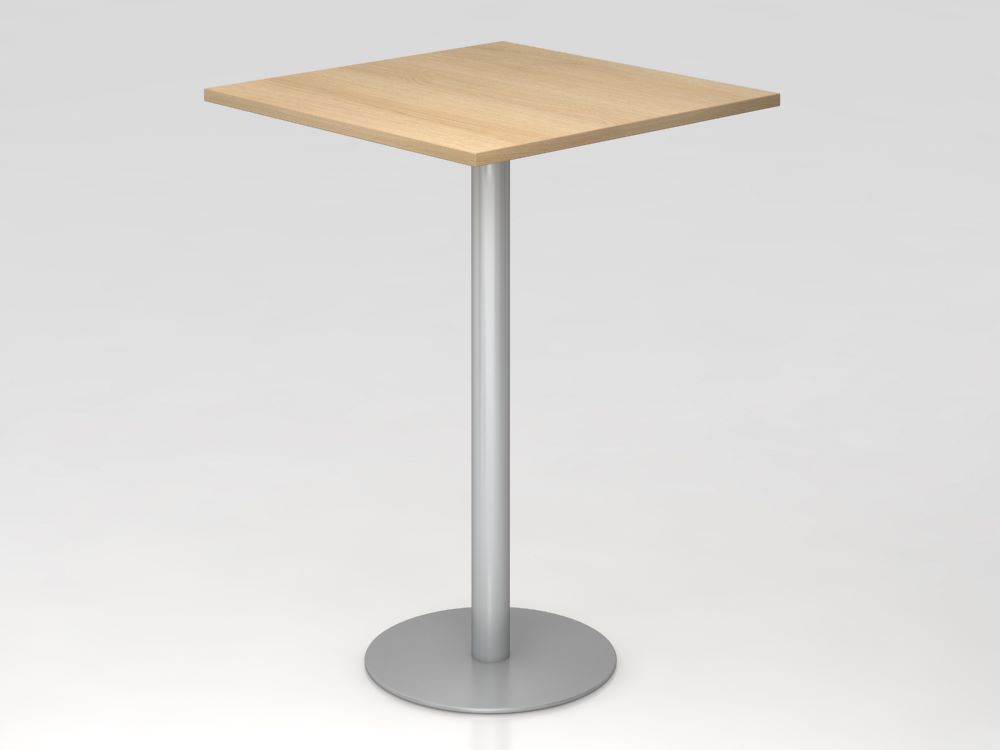 Hammerbacher Stehtisch 80 x 80 cm Eiche / Silber Höhe 111 cm Hammerbacher Stehtisch 80 x 80 cm Eiche / Silber Höhe 111 cm