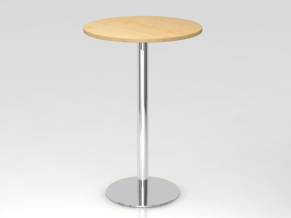 Hammerbacher Stehtisch 80 cm rund Höhe 111 cm Ahorn / Chrom Produktbild Hammerbacher Stehtisch 80 cm rund Höhe 111 cm Ahorn / Chrom
