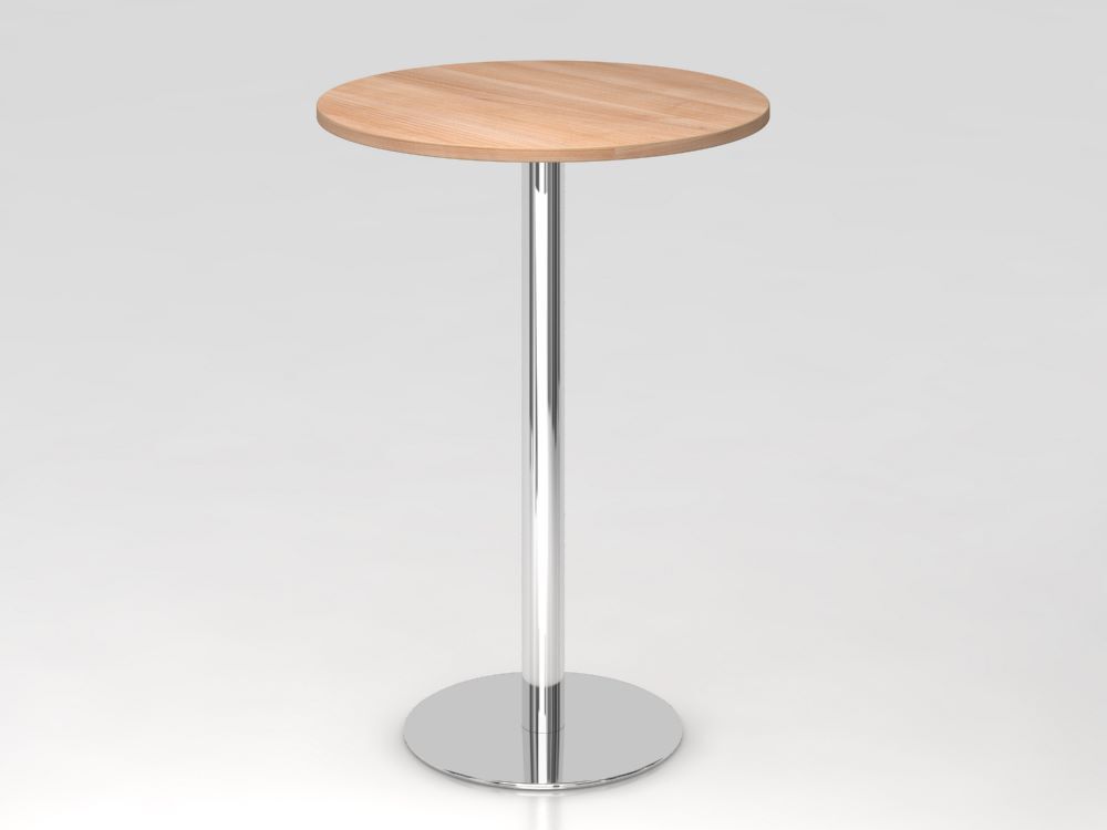 Hammerbacher Stehtisch STH08 80 cm rund Nussbaum / Chrom Höhe 111 cm Produktbild Hammerbacher Stehtisch STH08 80 cm rund Nussbaum / Chrom Höhe 111 cm
