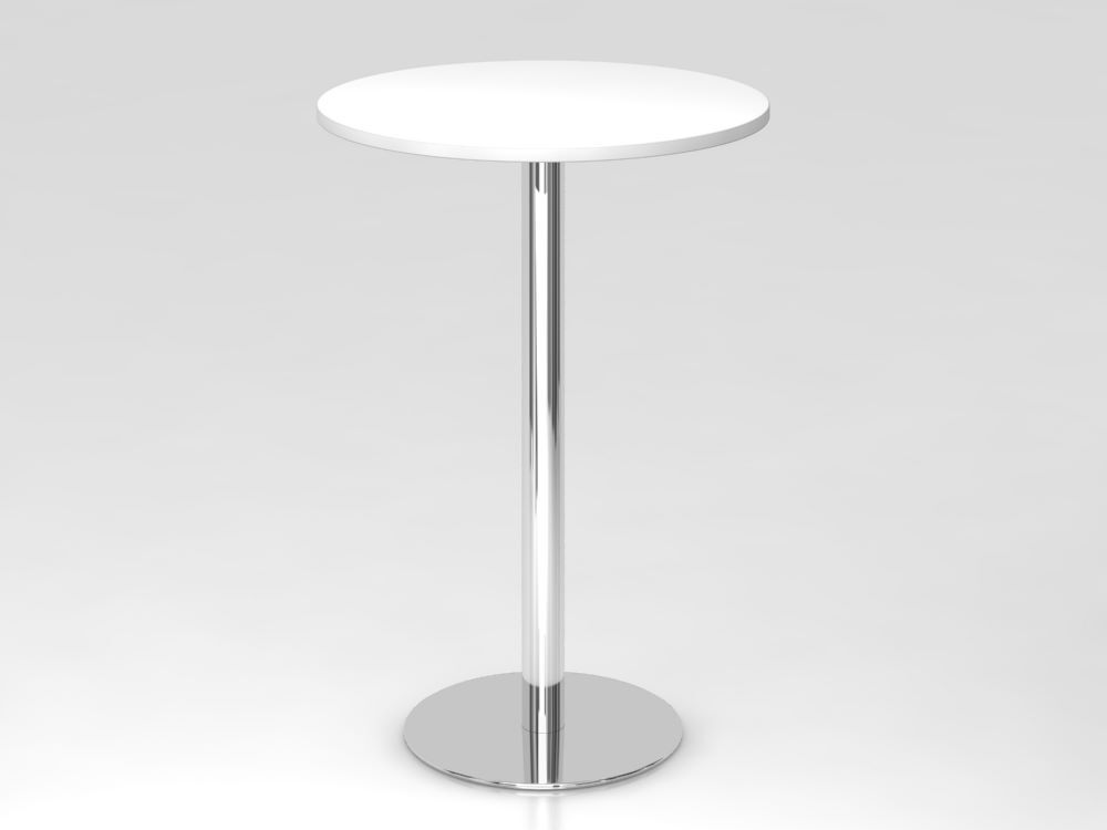Hammerbacher Stehtisch 80 cm rund Weiß / Chrom Produktbild Hammerbacher Stehtisch 80 cm rund Weiß / Chrom