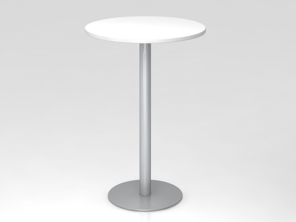 Hammerbacher STH08 Stehtisch 80 cm rund Weiß / Silber Höhe 111 cm Produktbild Hammerbacher STH08 Stehtisch 80 cm rund Weiß / Silber Höhe 111 cm