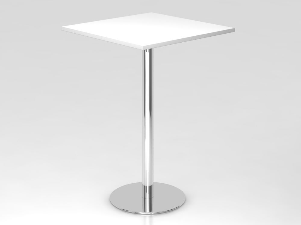 Hammerbacher STH08 Stehtisch 80 x 80 cm Weiß / Chrom Höhe 111 cm Produktbild Hammerbacher STH08 Stehtisch 80 x 80 cm Weiß / Chrom Höhe 111 cm