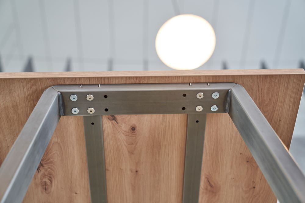 Produktbild Stehtisch 175x68x104cm (BxTxH) weiß/Stahl bild 3