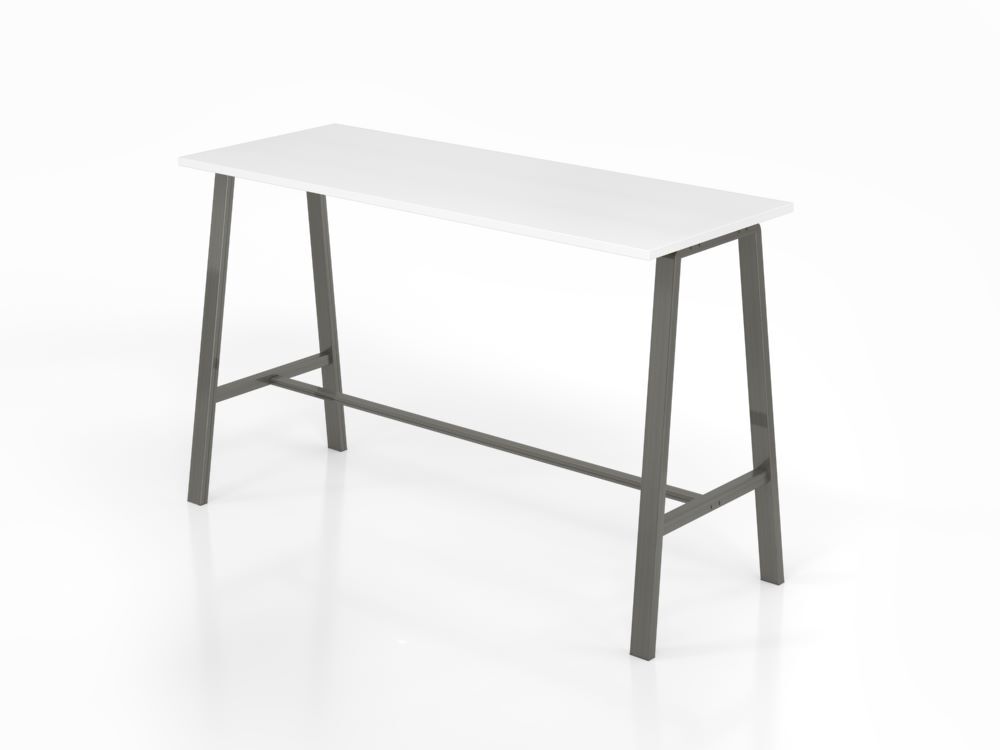 Produktbild Hammerbacher Stehtisch 175x68x104cm (BxTxH) weiß/Stahl