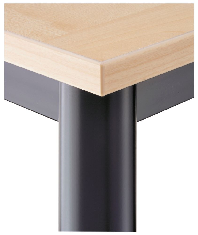 Produktbild Trapeztisch Rundfuß 160x69cm Weiß/Chrom bild 2