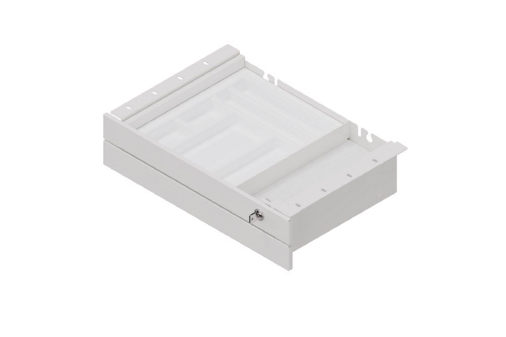 Hammerbacher Unterbauschubladen doppel Metall weiß Produktbild Hammerbacher Unterbauschubladen doppel Metall weiß